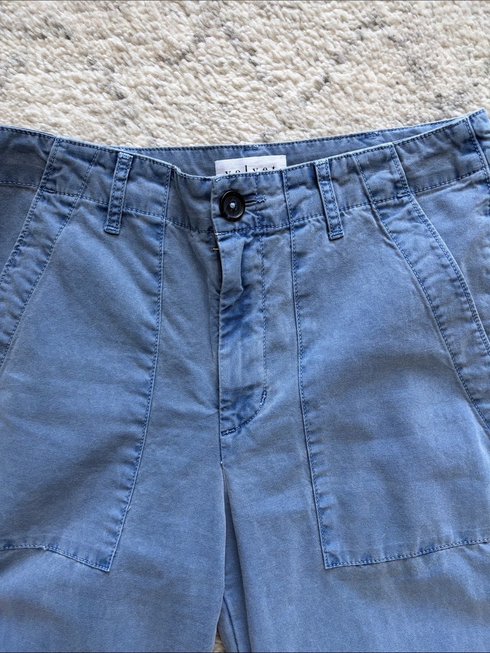 Evereve | Velvet by Graham & Spencer Mya Utility Pant Blue Size 4 NWOT - Picture 3 of 8